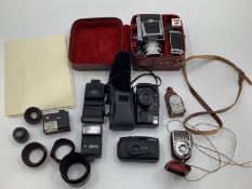 A Zenith 80 Cine Camera and accessorised in a lined leather carry case, together with other