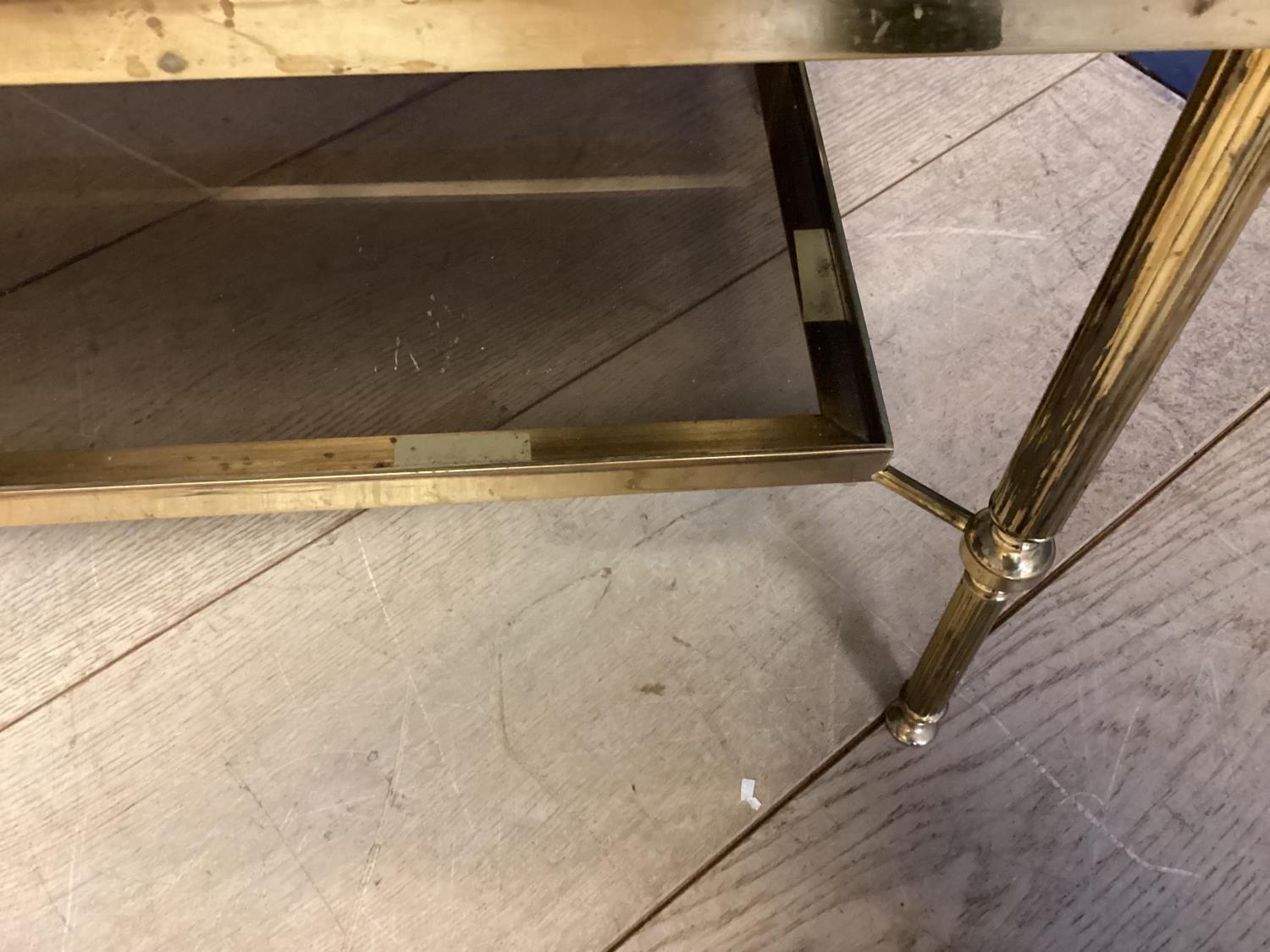 A Bbass and glass two tier coffee table - Image 2 of 2