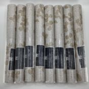Eight rolls of unused/unopened, textured wallpaper - Zimmer & Rohde, "Meditation Leaf" (retails at