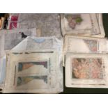 Collection of modern maps unframed and unglazed, see photos