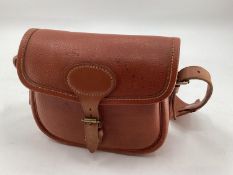 Brown leather shooting bag by Brady some marks to leather