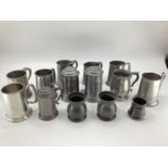 Collection of C19th/C20th pewter tankards and mugs (13)