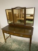 Mahogany early C20th dressing table, with 3 panel mirror over, 122cmW x 51 D x 154cmH