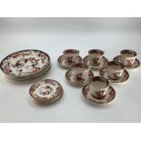A hand painted six person teaset by Masons in the Mandalay pattern