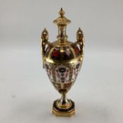 A Crown Derby lidded urn 30cmH