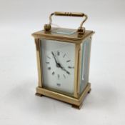 A gilt brass carriage clock by Dent f London in original box