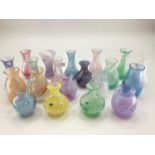 A large collection of Caithness small glass vases, 20 items approx 12cmH