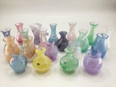 A large collection of Caithness small glass vases, 20 items approx 12cmH