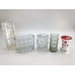 A quantity of glass, to include a Bohemian cut glass vase, etc