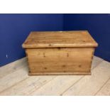 Modern pine chest, with rising lid and drop handles to each side, 78 x 48