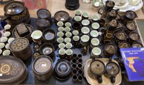 Large collection of Denby Arabesque Dinner ware, approx 170 pieces, together with Book Denby Pottery