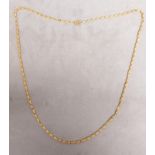 A yellow metal necklace, probably 18ct gold necklace (foreign mark)