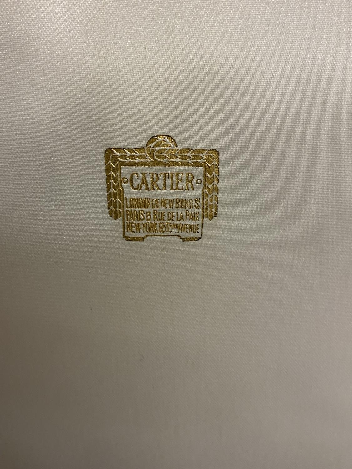 Cartier, a bespoke C20th leather handbag with 9ct gold mounts and yellow metal strap (relined by - Image 3 of 12