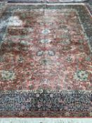 Fine silk Oriental carpet, Size. 3.34 x 2.55 metres