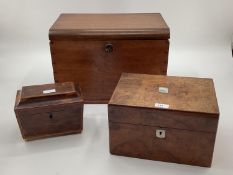 A Victorian travelling dressing set fitted interior with white metal topped glass items and secret