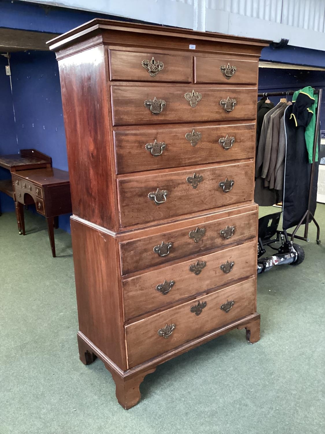 A Georgian mahogany Chest on Chest, 182 x 100cm, Provenance: Highgrove - as per lot 489 - Image 2 of 4