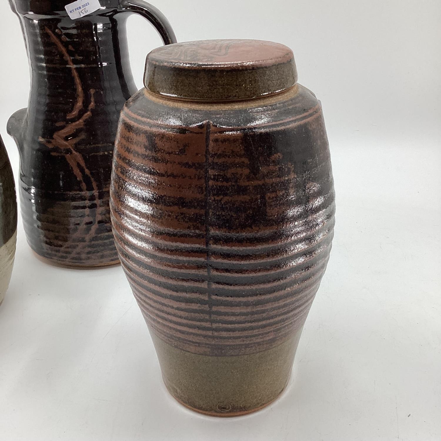Collection of Slipware Studio Pottery, to include jugs, vases, lidded kitchen ware, various - Image 12 of 23