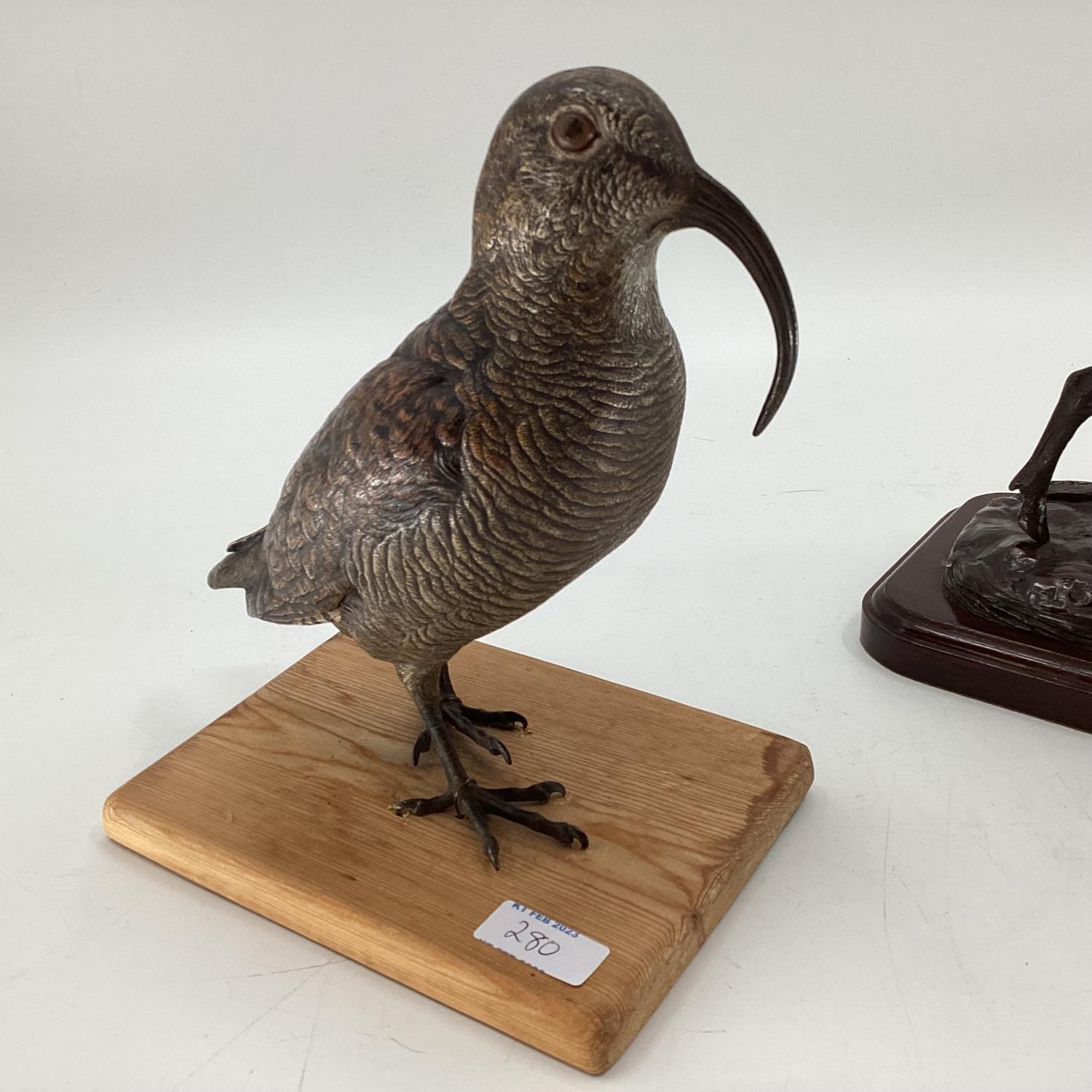 A modern decorative bronze style model of a red stag, mounted on wooden plinth, 27cm H x 30cm W - Image 4 of 5