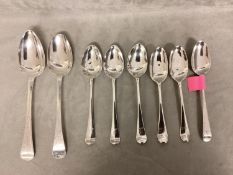 A collection of C18th and later spoons, to include a set of four Irish examples, Hester Bateman etc,