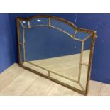 Decorative gilt framed and panelled and beaded wall mirror, 107 x 78