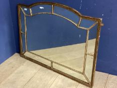 Decorative gilt framed and panelled and beaded wall mirror, 107 x 78