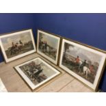 A good set of four C19th style hunting prints in gilt glazed frames, 59 c 85cm each
