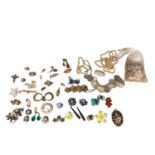 A collection of Sterling silver items and a small collection of C20th costume jewellery