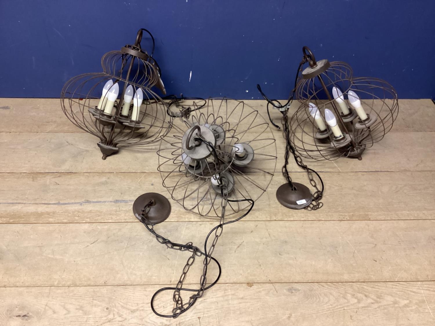 Three wire design, hanging chandelier lights