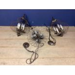 Three wire design, hanging chandelier lights