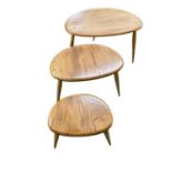 Ercol nest of 3 tables, with part Ercol sticker