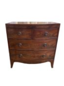 Early C19th mahogany bow fronted chest of
