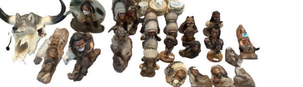 Large collection of J H Boone resin ornaments and wall hangings, many Ltd edition, labels verso