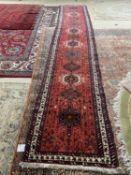 Narrow Heriz runner, Persia�Size. 4.75 x 0.90 metres