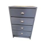 A metal stand and black metal frame, and a four drawer shelving unit with metal cup handles 61cm W x