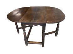Modern two tier coffee table, and a heavy oak drop leaf table, and an oak gateleg table (3 items)