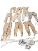 A quantity of vintage riding breeches, or hunting , jodhpurs all as found, and hunting stocks