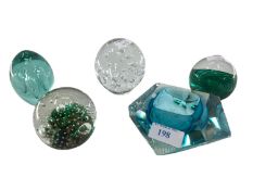 A collection of paperweights and other glass items to include Caithness