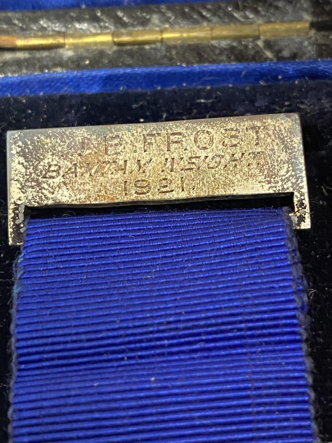 Two cased medals, labelled Harrow, D J B Frost, Bantam weight 1921, with some wear, and another - Image 5 of 8