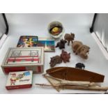 Quantity of miscellaneous house clearance items including a wooden pond yaught, Tilley Trojan high