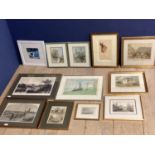 A quantity of decorative pictures and prints in glazed frames, various subjects