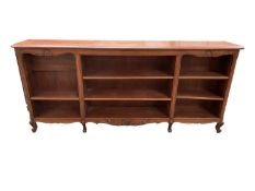 C20th French hardwood buffet, the fitted open shelves fr