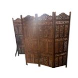 Two wooden decorative screens, in need of a clean, some minor wear