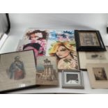 Collection of pictures and prints to include a dry point etching by Henry Raynor (Aus 1902-57)