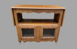 A Fruitwood Buffet Trolley Width 96, Height 87 cm and Depth 47 cm . Sides extend Width to168 cm