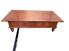 Contemporary Indian hardwood coffee table low wooden coffee table 140cm L x 74cm D x 40cm H
