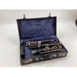 A cased clarinet, as found, see images for detail