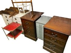 Quantity of genearl furniture to include small modern reproduction brown chest of drawers, a mini