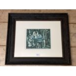 Manner of Picasso, limited edition, abstract print in a glazed frame, 19cm x 24cm