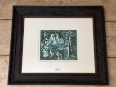 Manner of Picasso, limited edition, abstract print in a glazed frame, 19cm x 24cm