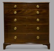 A large Late 19thc Mahogany Chest Of Drawers�� Height 123 cm, Width 126 cm and depth 59 cm
